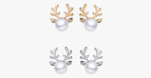 Load image into Gallery viewer, Crystal Antler Pearl Earrings &amp; Necklace Set - FREE SHIP DEALS