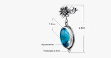 Load image into Gallery viewer, Vintage Aquamarine Flower Earring - FREE SHIP DEALS