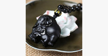 Load image into Gallery viewer, Natural Obsidian Elephant Necklace - FREE SHIP DEALS