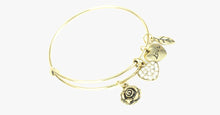 Load image into Gallery viewer, Rose Heart Charm Bangle