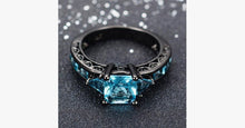 Load image into Gallery viewer, Aquamarine Gemstone Ring - 10kt Black Gold Plated - FREE SHIP DEALS