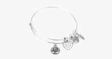 Load image into Gallery viewer, Rose Heart Charm Bangle