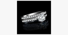 Load image into Gallery viewer, Charm Silver Crystal Couples Rings - FREE SHIP DEALS