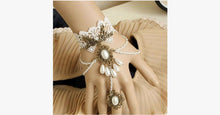 Load image into Gallery viewer, White Pearl Ring-to-Wrist Bracelet - FREE SHIP DEALS