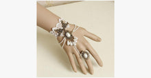 Load image into Gallery viewer, White Pearl Ring-to-Wrist Bracelet - FREE SHIP DEALS
