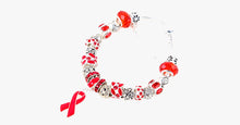 Load image into Gallery viewer, Red Ribbon Awareness Bracelet