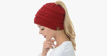 Load image into Gallery viewer, Soft Knit Ponytail Beanie