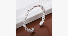 Load image into Gallery viewer, Silver Braided Cuff Bangle