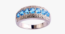 Load image into Gallery viewer, Round Cut Sapphire Aquamarine Ring
