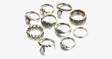 Load image into Gallery viewer, Vintage Flower Midi Rings 10pcs Set - FREE SHIP DEALS
