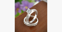 Load image into Gallery viewer, Silver Crystal Ring Set