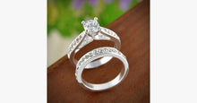 Load image into Gallery viewer, Silver Crystal Ring Set