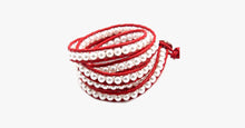 Load image into Gallery viewer, White Pearl on Red Leather - FREE SHIP DEALS