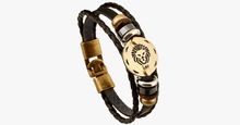 Load image into Gallery viewer, Zodiac Signs Black Gallstone Leather Bracelet - FREE SHIP DEALS