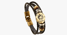 Load image into Gallery viewer, Zodiac Signs Black Gallstone Leather Bracelet - FREE SHIP DEALS