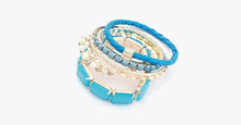 Load image into Gallery viewer, Ocean Blue Pearl Bracelet Set - FREE SHIP DEALS
