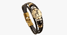 Load image into Gallery viewer, Zodiac Signs Black Gallstone Leather Bracelet - FREE SHIP DEALS