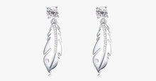 Load image into Gallery viewer, Silver Feather Earrings