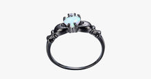 Load image into Gallery viewer, Elegant Rainbow Opal Heart Black Gold Filled Solitaire Ring - FREE SHIP DEALS