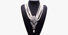 Load image into Gallery viewer, Royal Rhinestone Pearl Beads Long Necklace