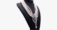 Load image into Gallery viewer, Royal Rhinestone Pearl Beads Long Necklace