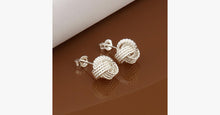 Load image into Gallery viewer, Silver Mesh Stud Earring