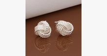 Load image into Gallery viewer, Silver Mesh Stud Earring