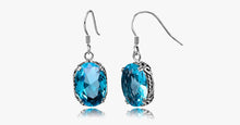 Load image into Gallery viewer, Vintage Oval Dangle Aquamarine Earrings - FREE SHIP DEALS
