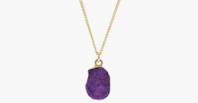 Load image into Gallery viewer, Purple Druzy Stone Necklace - FREE SHIP DEALS