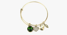Load image into Gallery viewer, May Birthstone Charm Bangle