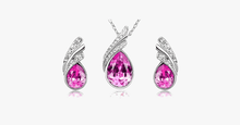 Load image into Gallery viewer, Angel Tear Drop Austrian Crystal Pendant &amp; Earring Set - FREE SHIP DEALS