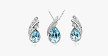 Load image into Gallery viewer, Angel Tear Drop Austrian Crystal Pendant &amp; Earring Set - FREE SHIP DEALS