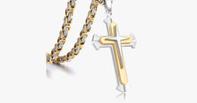 Load image into Gallery viewer, Men's Stainless Steel 3 Layer Cross Pendant