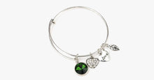 Load image into Gallery viewer, May Birthstone Charm Bangle