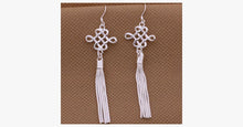 Load image into Gallery viewer, Classic Silver Tassel Earrings - FREE SHIP DEALS