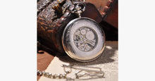 Load image into Gallery viewer, Silver Shield Full Hunter Pocket Watch - FREE SHIP DEALS