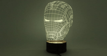 Load image into Gallery viewer, Marvel Inspired Iron Man Head Bust 3D Optical Illusion Lamp
