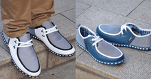 Load image into Gallery viewer, Men's Striped Lace Shoes - Blue