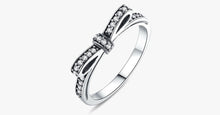 Load image into Gallery viewer, Silver Sparkling Bow Knot Stackable Ring - FREE SHIP DEALS