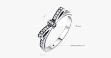 Load image into Gallery viewer, Silver Sparkling Bow Knot Stackable Ring - FREE SHIP DEALS