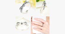 Load image into Gallery viewer, Silver Sparkling Bow Knot Stackable Ring - FREE SHIP DEALS