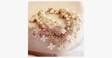 Load image into Gallery viewer, Clover Flower Pearl Bracelet - FREE SHIP DEALS