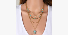 Load image into Gallery viewer, Turquoise Cross Chic Necklace - FREE SHIP DEALS