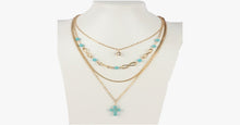Load image into Gallery viewer, Turquoise Cross Chic Necklace - FREE SHIP DEALS