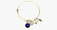 Load image into Gallery viewer, September Birthstone Charm Bangle