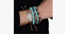 Load image into Gallery viewer, Hamsa Four Rope Turquoise Bracelet - FREE SHIP DEALS