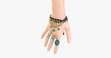Load image into Gallery viewer, Turquoise Raindrop Ring-to-Wrist  Bracelet - FREE SHIP DEALS