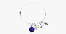 Load image into Gallery viewer, September Birthstone Charm Bangle