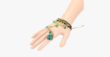 Load image into Gallery viewer, Turquoise Raindrop Ring-to-Wrist  Bracelet - FREE SHIP DEALS