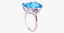 Load image into Gallery viewer, Rectangle Cut Sapphire Aquamarine Ring - FREE SHIP DEALS